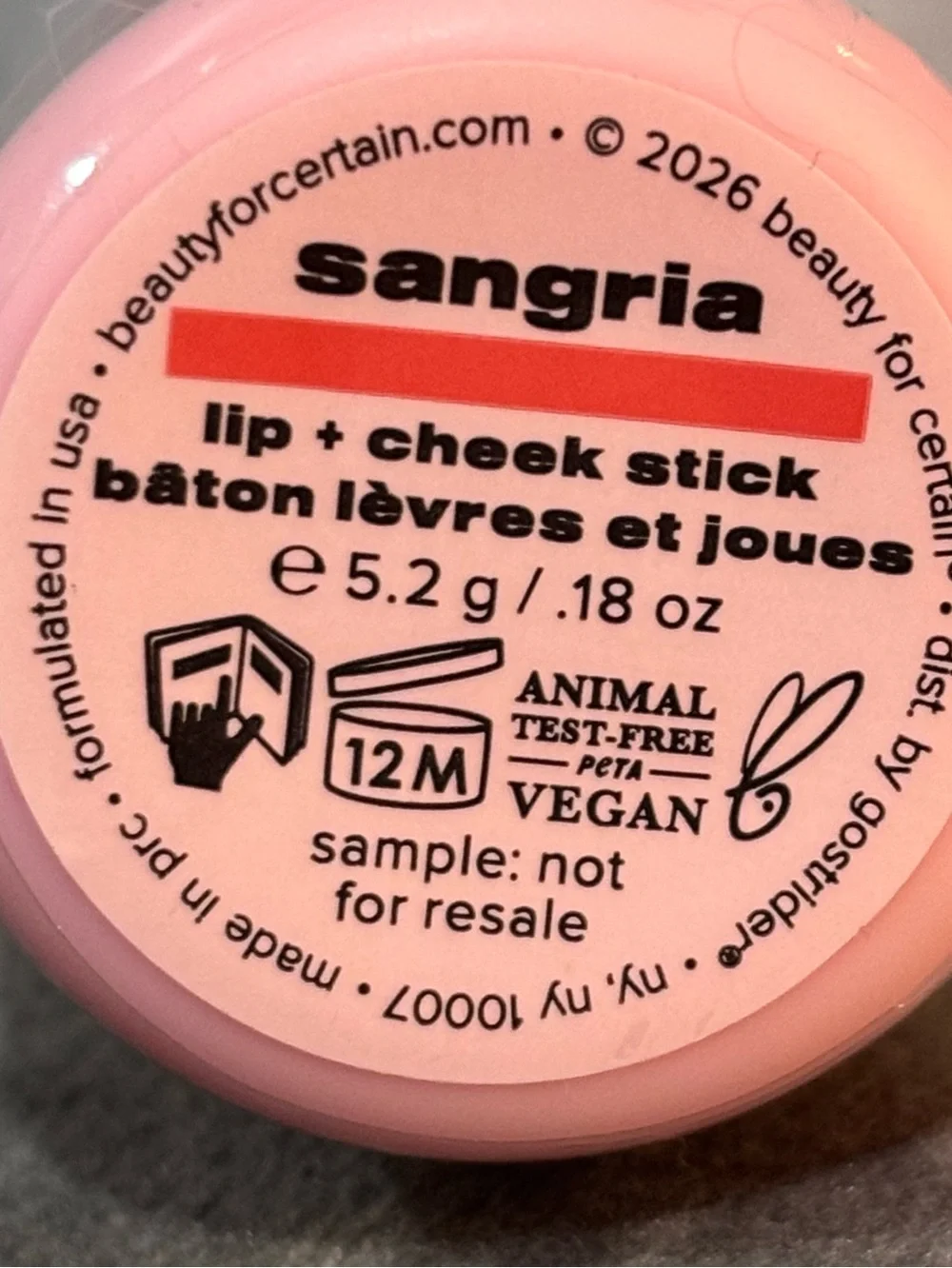 Beauty For Certain Lip + Cheek Stick in Sangria